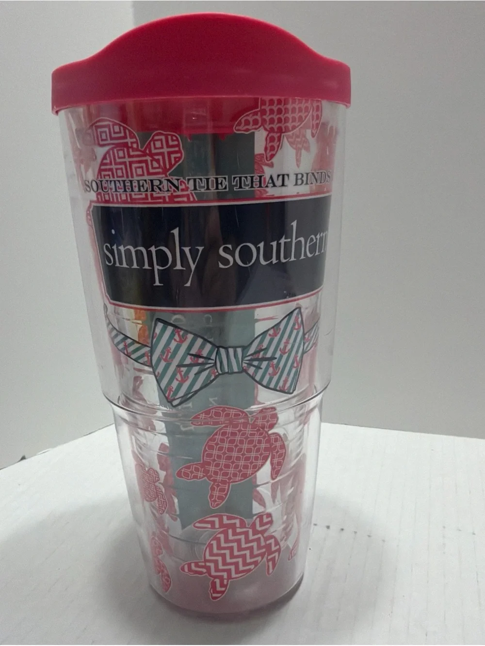 Simply Southern Pink Turtle Tervis Travel Tumbler with Lid 24oz